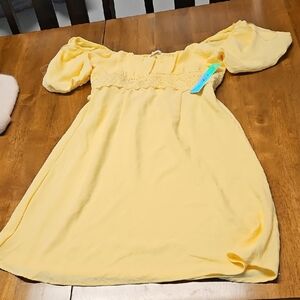 Derek Heart Yellow Off-Shoulder Kids Dress